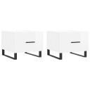  Salongbord 2 stk høyglans hvit 50x50x40 cm konstruert tre 8720845429102