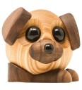 FableWood Buddy Trefigur - Hund i Ask og Valnøtt 8 cm