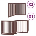 Vidaxl Hundeport Sammenleggbar 8 Paneler Brun 640 cm Poppeltre