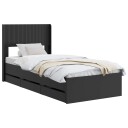vidaXL Sengramme med oppbevaring og hodegavl Svart 75 x 190 cm