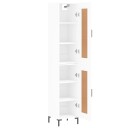  Highboard hvit 34,5x34x180 cm konstruert tre