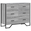  Kommode grå sonoma 91x35,5x74,5 cm konstruert tre 8721102834714