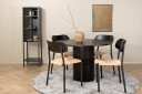 Venture Home Bianca Spisegruppe 110 cm Rund med 4 Polly Stoler Sort