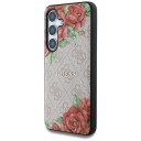 Guess MagSafe Lærdeksel 4G Blomstertrykk til Samsung Galaxy S25 - Rosa