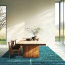 Ryetepper   Ikara Natural Cotton Shaggy turkis Størrelse: 240 x 340 cm
