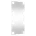 vidaXL Veggspeil med LED-lys 30x80 cm glass rektangel