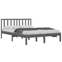 vidaXL Sengeramme grå heltre furu 200x200 cm