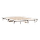  Sengeramme uten madrass hvit 135x190 cm heltre furu 8721102851506