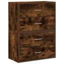  Skap med 2 skuffer 2 stk røkt eik 60x31x40 cm konstruert tre 8721158577092