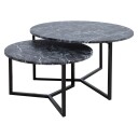 Sofabord HOME4YOU AKIRA 2 stk. sett 80x45 cm 60x37 cm Mørk grå - Mørk grå