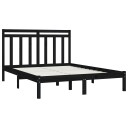 vidaXL Sengeramme svart heltre 140x190 cm