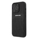 Mercedes AMG Hardcase deksel til iPhone 13 Pro / 13, 6.1" svart i lær med buede linjer