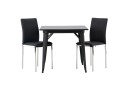 Venture Home Tempe Matgruppe 80 cm Rektangulær med 2 Lily stoler Sort