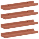  Vegghylle med hylle 4 pcs Rød 40 x 9 x 3 cm Konstruert tre