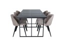 Venture Home Leif Spisegruppe 200 cm Rektangulær med 6 Velvet Stoler Beige