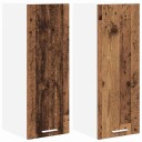  Hengende skap Riga 2 pcs Gammel treverk og hvit 30 x 31 x 80 cm