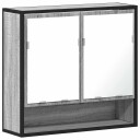 vidaXL Baderomsskap med speil grå sonoma 65x20x60 cm konstruert tre
