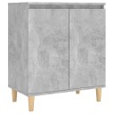 vidaXL Skjenk med ben i heltre betonggrå 60x35x70 cm sponplate