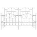vidaXL Sengeramme i metall med hode- og fotgavl hvit 135x190 cm