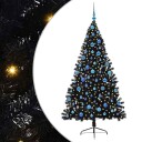  Kunstig Forhåndsopplyst Juletre med 300 LED Svart 180 cm PVC