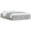  Sengeramme med skuffer betonggrå 135x190 cm konstruert tre 8721012245280