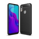 INCOVER Huawei Y6 (2019) Brushed Carbon Fiber TPU Plast Deksel Svart
