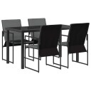 vidaXL Hage Spisegruppe 5 pcs Svart og Anthracite 140 x 70 x 73 cm