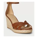 Lauren Ralph Lauren Nellie Nappa Leather Espadrille   Brown   41