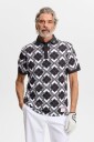 J. Lindeberg 30Y Tour Tech Argyle Polo Black M
