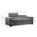 Sovesofa HOME4YOU Kingston 3 seter 198x96x76/94 cm Mørkegrå   mørkegrå