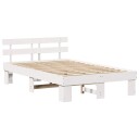  Sengestamme med hodegjerde Hvit 135 x 190 cm Massivt furutre