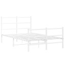 vidaXL Sengeramme i metall med hode- og fotgavl hvit 120x190 cm 8721012303263