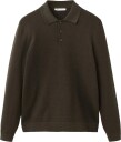 Mango Fine Knit Cotton Blend Polo Shirt   BROWN   XXL