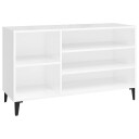 vidaXL Skoskap h?yglans hvit 102x36x60 cm konstruert tre