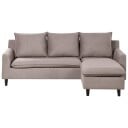 Hjørnesofa Elvenes   Taupe mørkt tre/Venstrevendt
