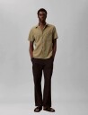 Calvin Klein Ss Solid Seersucker Classic Shir Khaki green XXL