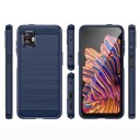 Samsung Galaxy Xcover6 Pro Børstet TPU-deksel Karbonfiber Blå