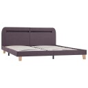 vidaXL Sengeramme med LED gråbrun stoff 150x200cm