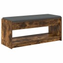 vidaXL Gangbenk Røkt Eik 103 x 38 x 45 cm Konstruert treverk og stoff