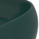 vidaXL Luksuriøs servant rund matt mørkegrønn 40x15 cm keramisk