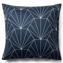 Borg Living Putetrekk - 100% Bomullssateng - Hexagon mørk blå - 60x63 cm