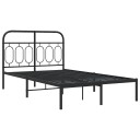  Sengeramme i metall med sengegavl svart 120x200 cm 8721102645853