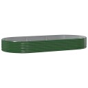 vidaXL Plantekasse pulverlakkert stål 296x140x36 cm grønn