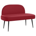 vidaXL Polstret benk med ryggstøtte Vinrød 110 x 60 x 76 cm Kunstlær