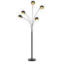 vidaXL Stående lampe 200 cm 5 x E14 svart og gull