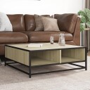  Salongbord sonoma eik 80x80x30 cm konstruert tre og metall 8721102838293