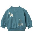 Wheat Collegegenser   Elliot   Blue Teal m. Trykk   Wheat   1 år 80   Collegegenser   Blå