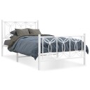  Sengeramme i metall med hode- og fotgavl hvit 100x200 cm 8721102644535
