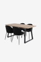 Venture Home   Spisegruppe Inca med 4 stk spisestoler Wrinkles   Brun