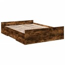  Sengeramme med skuffer røkt eik 120x190 cm konstruert tre 8721102619786